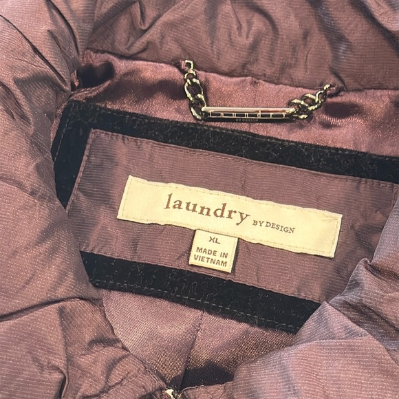 Laundry by Design Iridescent Purple Ruched Winter Jacket Womens XL - Picture 6 of 14